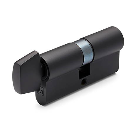 Nova Matte Black High Security Turn Snib 5 Pin Euro Cylinder