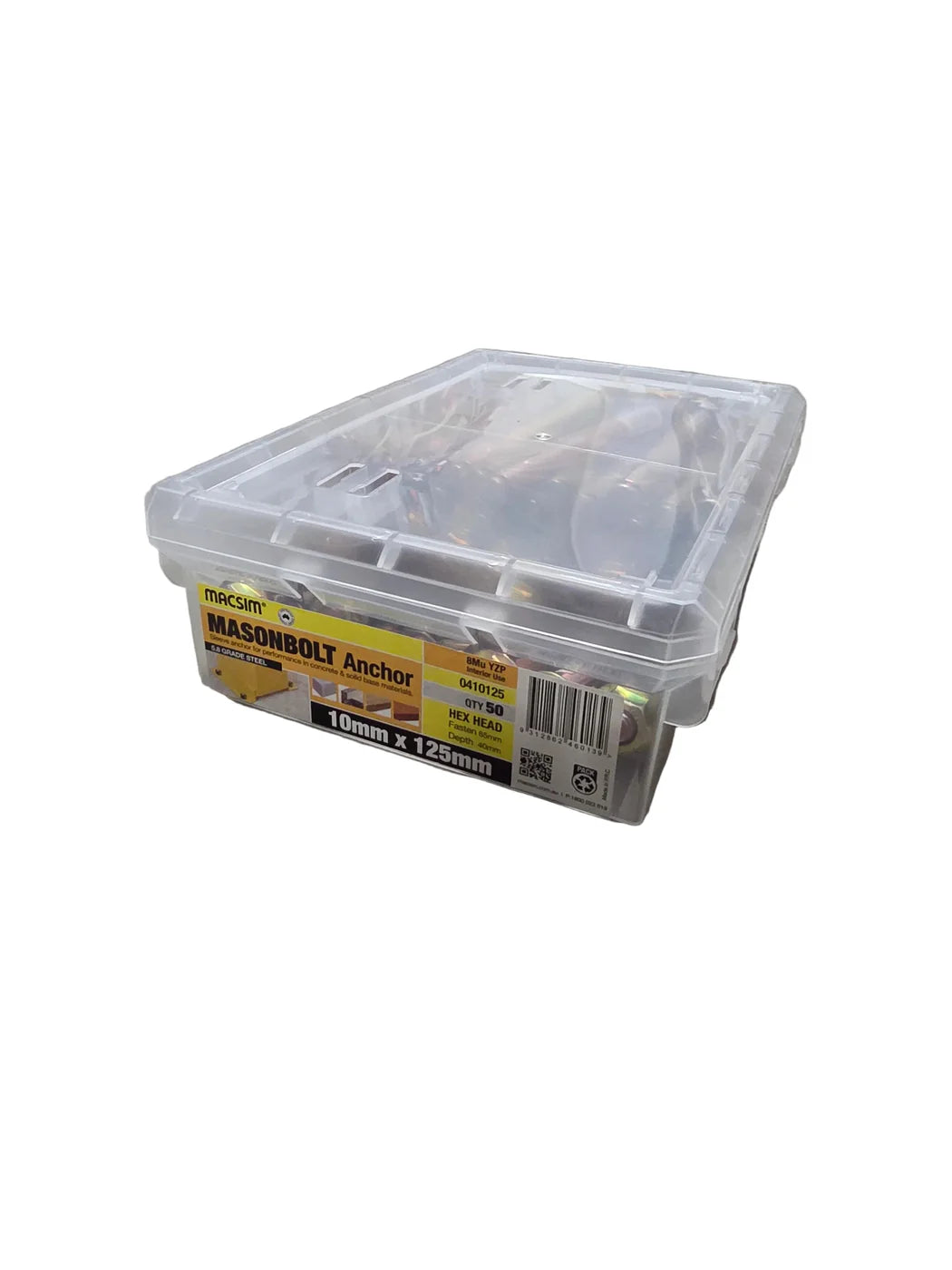 ZINC Mason Dynabolt 10mm x 125mm x 50