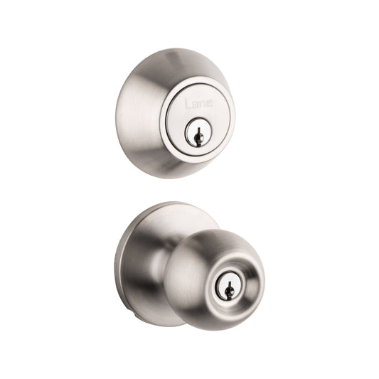 Lane Bala Satin Stainless Steel Knob Security Set
