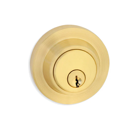 Brushed Brass Entrance Deadbolt (Key and Snib) | Mucheln