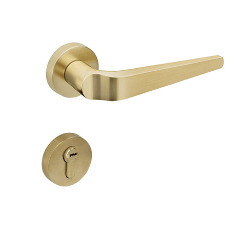 Brushed Brass Entrance Door Handle | Ardenne Series